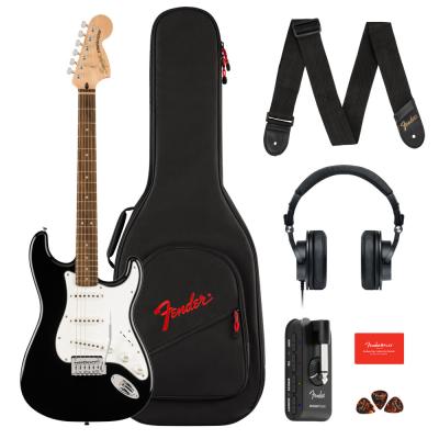 Squier スクワイヤー スクワイア Affinity Series Stratocaster Mustang Micro Pack Black エレキギター ヘッドホンアンプ付きセット