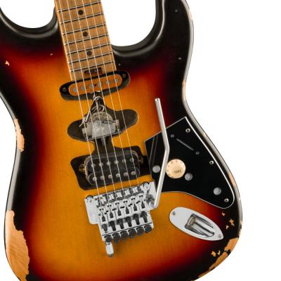 EVH イーブイエイチ EVH Limited Edition Frankenstein Relic Series Maple Fingerboard Vintage Sunburst ボディトップ