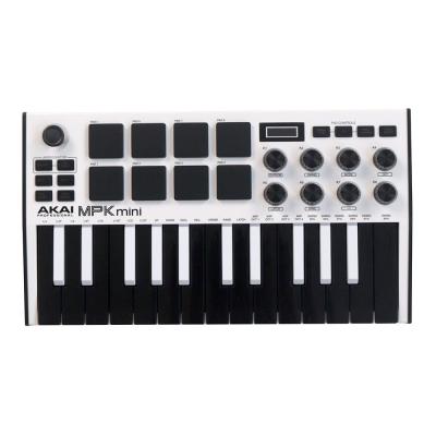 【中古】 AKAI Professional MPK mini MK3 SPECIAL EDITION WHITE 25鍵盤 USB MIDIキーボード コントローラー 正面