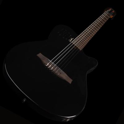 Godin ゴダン Multiac Mundial Onyx Black ナイロンギター ボディアップ画像