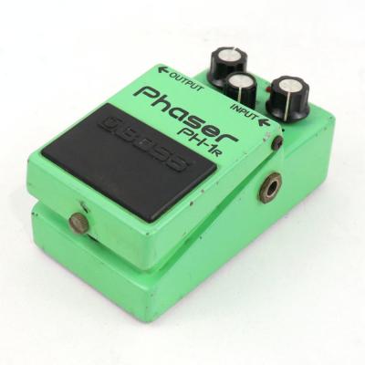 【中古】フェイザー エフェクター BOSS PH-1r Phaser 銀ネジ Made in Japan ギターエフェクター フロント斜めアングル画像