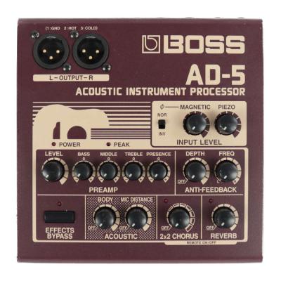 【中古】 アコーステックギター用プリアンプ DI BOSS AD-5 コーラス リバーブ搭載 ギターエフェクター ダイレクトボックス