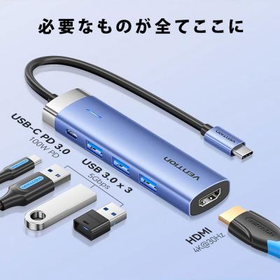 VENTION ベンション TG-0743 5-in-1 USB-C ドッキングステーション 様々な端子に対応