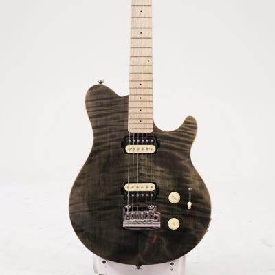 【アウトレット】 エレキギター Sterling By Musicman SUB AXIS FLAME TOP AX3FM-TBK-M1 アクシス トランスブラック ボディトップ画像