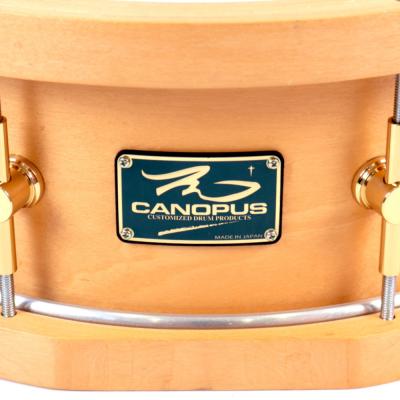 【中古】 CANOPUS カノウプス MO-1455WH 14x5.5 スネアドラム ウッドフープ仕様 ロゴ