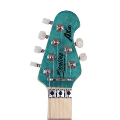 Sterling by MUSICMAN AX40-TBL-M AXIS Trans Blue JAPAN LIMITED ロック式トレモロ搭載 キルトメイプルトップ ブルー ヘッド画像