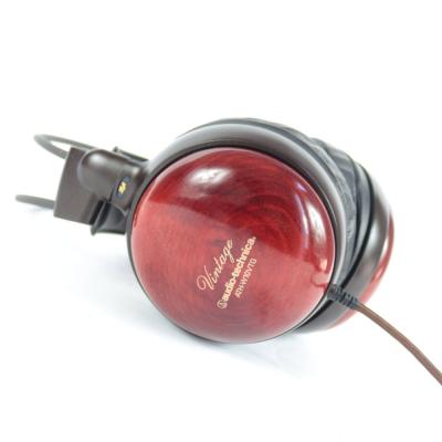 【中古】 ヘッドホン audio-technica ATH-W10VTG 飛騨高山産ミズメ桜無垢材使用  オーディオテクニカ 側面