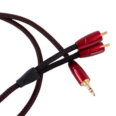 【中古】 audioquest オーディオケーブル GOLDEN GATE RCA-3.5mm 1M RCA端子-ステレオミニ 1メートル オーディオクエスト ゴールデンゲート プラグ部