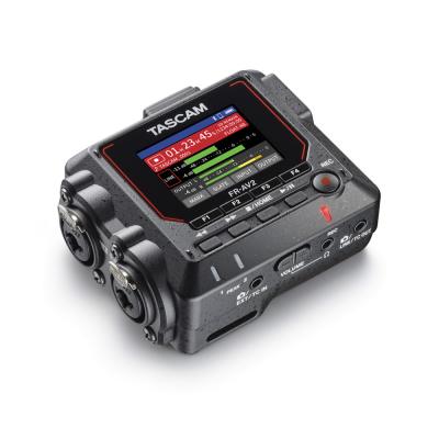 TASCAM タスカム FR-AV2 32ビットフロート対応 2ch ポータブルフィールドレコーダー タイムコードジェネレーター 左斜めアングル画像