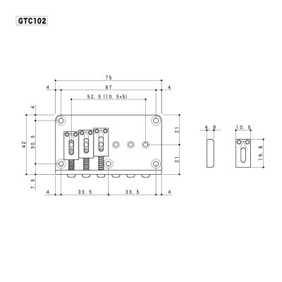 GOTOH GTC102-CK ブリッジ コスモブラック 寸法図画像