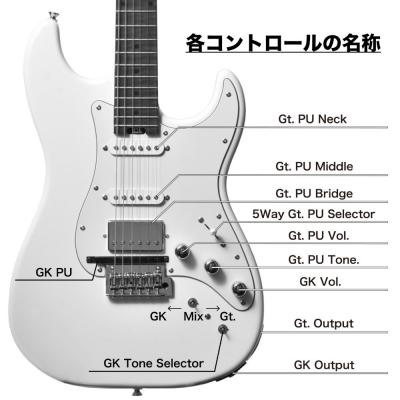 BACCHUS バッカス Global Series BSH-STD-GK WH BOSS GK-5ピックアップ搭載 エレキギター コントロール名称画像