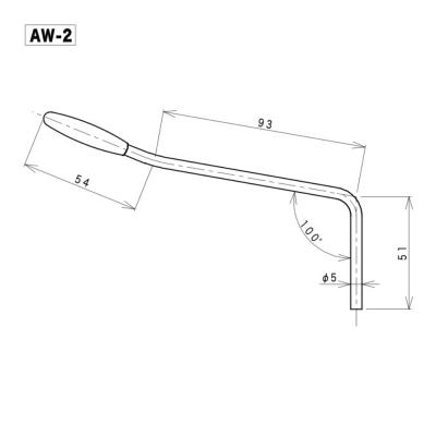 ゴトー GOTOH AW-2 GG ゴールド トレモロアーム サイズ図画像