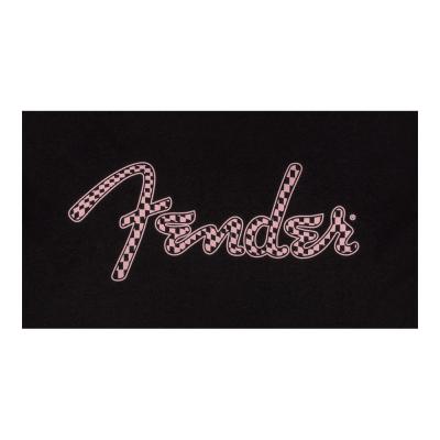 Fender フェンダー Spaghetti Logo Wavy Checker Tee Pink Checker Sサイズ Tシャツ 半袖 ロゴ部