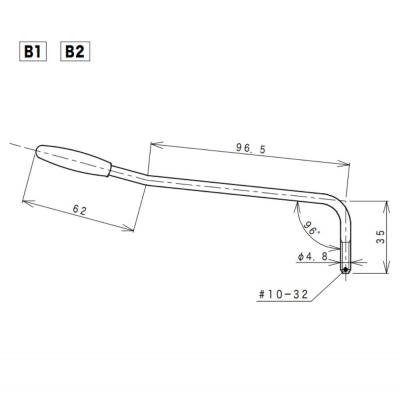 GOTOH B1-GG GE101TS用トレモロアーム クローム サイズ詳細