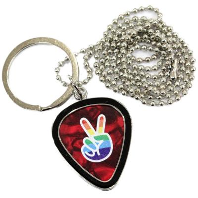 PICK WORLD Pick-Lace Frame PWPH10 V Sign Red ピックホルダー・ネックレス