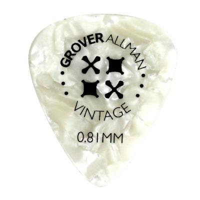 Grover Allman Vintage Celluloid White 0.81mm PPV5209 ギターピック×10枚