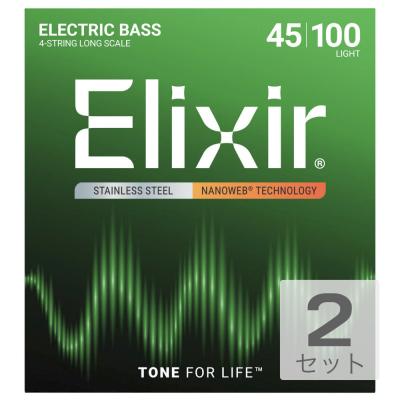 ELIXIR 14652 Stainless Steel with NANOWEB Light ベース弦 ×2セット