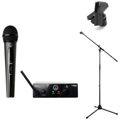 AKG WMS40 PRO MINI VOCAL SET JP1 ワイアレスマイク Dicon Audio MS-003 マイクスタンド Hosa MHR-122 マイクホルダー 3点セット