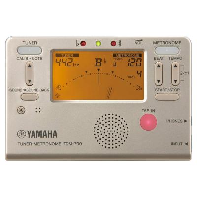 YAMAHA TDM-700G ゴールド チューナーメトロノーム チューナーマイク トレイラック クロス 譜面台 レッスンファイル（白） 6点セット チューナーメトロノーム