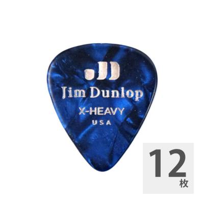 JIM DUNLOP 483 Genuine Celluloid Blue Pearloid Extra Heavy ギターピック×12枚