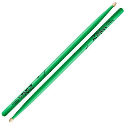 ZILDJIAN LAZLZ5AACDGG Hickory Series 5A ACORN WOOD NEON GREEN DRUMSTICK ドラムスティック×3セット