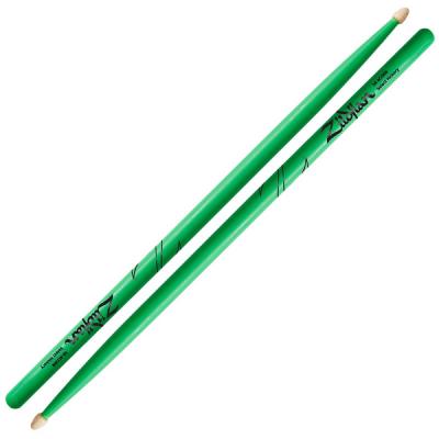 ZILDJIAN LAZLZ5AACDGG Hickory Series 5A ACORN WOOD NEON GREEN DRUMSTICK ドラムスティック×6セット