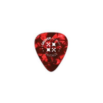 Grover Allman Vintage Celluloid Red 1.35mm PPV5012 ギターピック×30枚