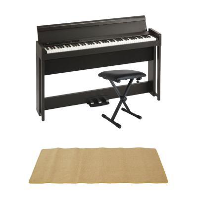 KORG C1 AIR BR 電子ピアノ Dicon Audio SB-001 キーボードベンチ ピアノマット(クリーム)付きセット
