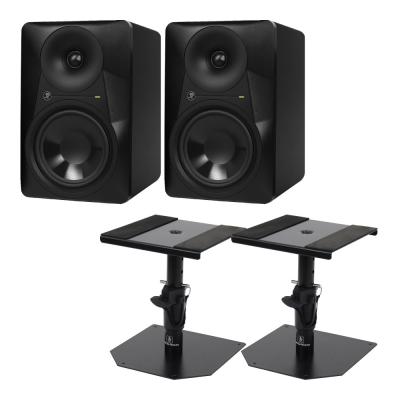 MACKIE MR624 STUDIO MONITOR SPEAKER モニタースピーカー Dicon Audio SS-032R 卓上スタンド ペア セット