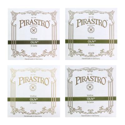 PIRASTRO OLIV 4/4サイズ用 バイオリン弦セット E線ボールエンド D線ガットシルバー巻