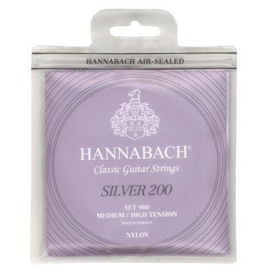 HANNABACH Silver200 SET900MEDIUM/HIGH ミディアムハイテンション クラシックギター弦×6セット