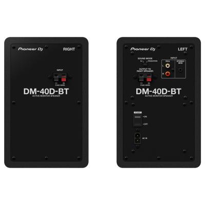 Pioneer DJ DM-40D-BT Black Bluetooth搭載 パワードモニタースピーカー 1ペア(2台) アイソレーションパッド付きセット 背面画像