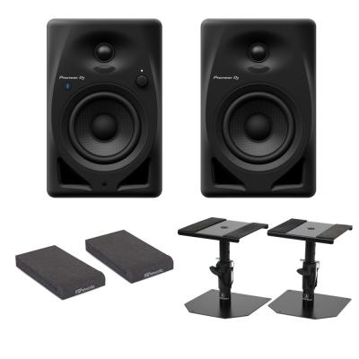 Pioneer DJ DM-40D-BT Black Bluetooth搭載 パワードモニタースピーカー 1ペア(2台) スピーカースタンド アイソレーションパッド付きセット