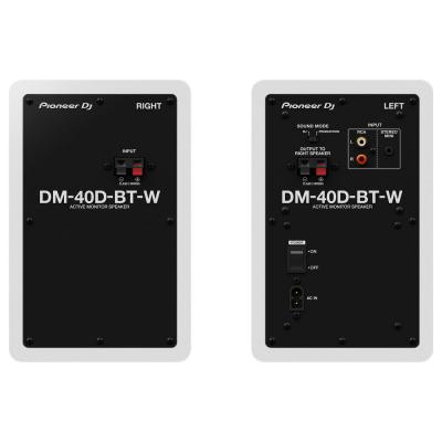 Pioneer DJ DM-40D-BT-W White Bluetooth搭載 パワードモニタースピーカー 1ペア(2台) 白 ホワイト アイソレーションパッド付きセット 背面画像