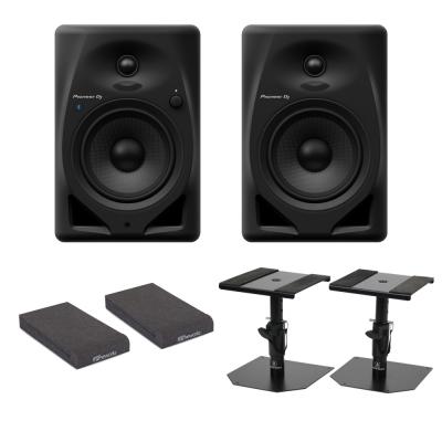 Pioneer DJ DM-50D-BT Black Bluetooth搭載 パワードモニタースピーカー 1ペア(2台) スピーカースタンド アイソレーションパッド付きセット