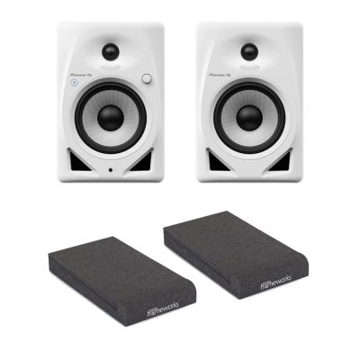 Pioneer DJ DM-50D-BT-W White Bluetooth搭載 パワードモニタースピーカー 1ペア(2台) ホワイト 白 アイソレーションパッド付きセット