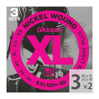 D’Addario EXL120+-3D エレキギター弦 3セットパック×2パック（6SET）