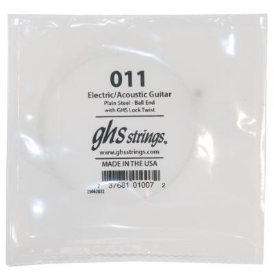 GHS 011 Singles Plain Steel Strings .011 ギター用 バラ弦×4本