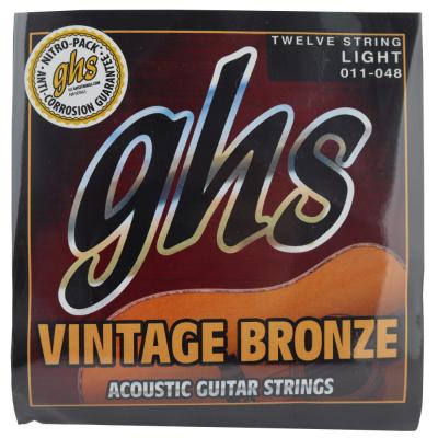 GHS VN-12L 12-String Vintage Bronze LIGHT 011-048 12弦アコースティックギター弦×12セット