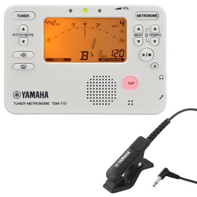 チューナー メトロノーム ヤマハ YAMAHA TDM-710IV アイボリー & TM-40BK 吹奏楽 管楽器 弦楽器 ブラスバンド オーケストラ チューナー & マイク セット