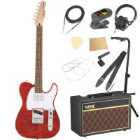 Squier スクワイヤー スクワイア Affinity Series Telecaster FMT SH Laurel Fingerboard White Pickguard Crimson Red Transparent エレキギター VOXアンプ付き 入門11点 初心者セット