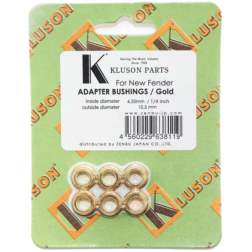 KLUSON BUSHING SET 6.35-10.5 Gold/F ギターペグ用ブッシュ 6個セット