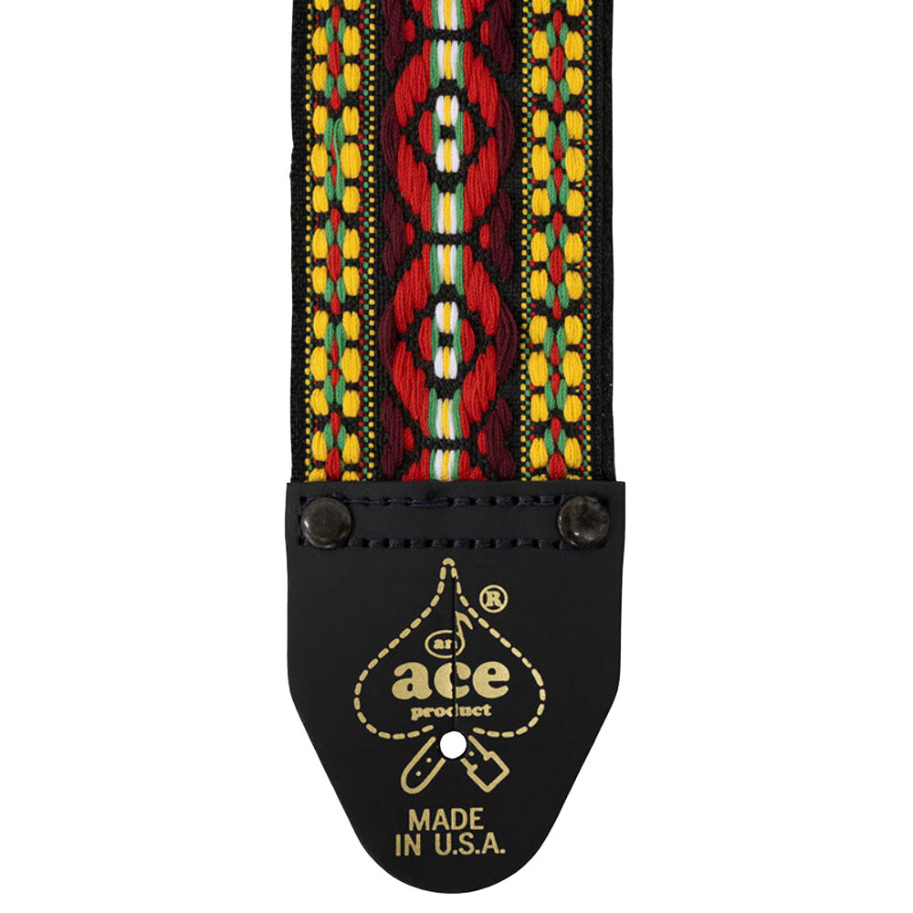 D’Andrea Ace Guitar Straps ACE-4 Bohemian Red ギターストラップ ストラップエンド