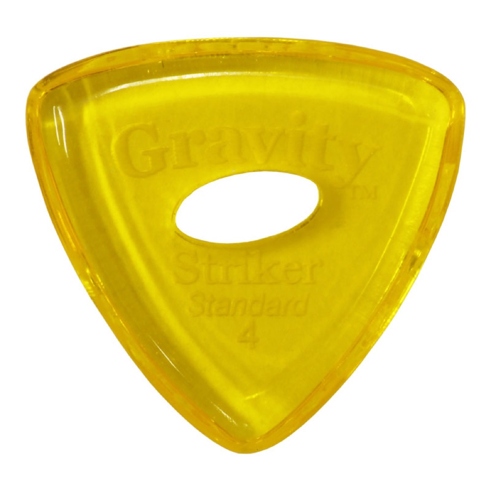 GRAVITY GUITAR PICKS Striker -Standard Elipse Grip Hole- GSRS4PE 4.0mm Yellow ギターピック