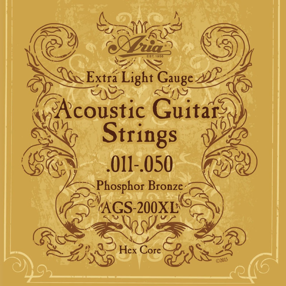 ARIA AGS-200XL アコースティックギター弦(アリア フォークギター弦 エクストラライトゲージ) | web総合楽器店  chuya-online.com