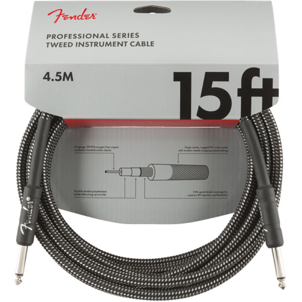 フェンダー Fender Professional Series Instrument Cable SS 15' Gray