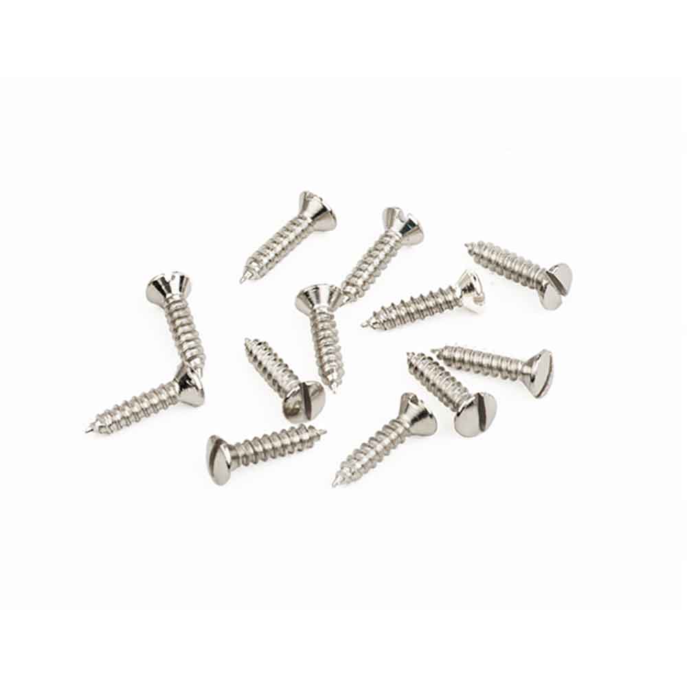 Fender American Vintage ’52 Telecaster Pickguard/Control Plate Screws 4 x 1/2" Slotted Nickel 12 スクリュー