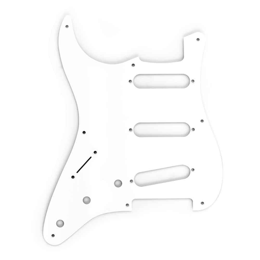 Fender Pickguard Stratocaster S/S/S Left-Hand 8-Hole Mount White 1-Ply ピックガード