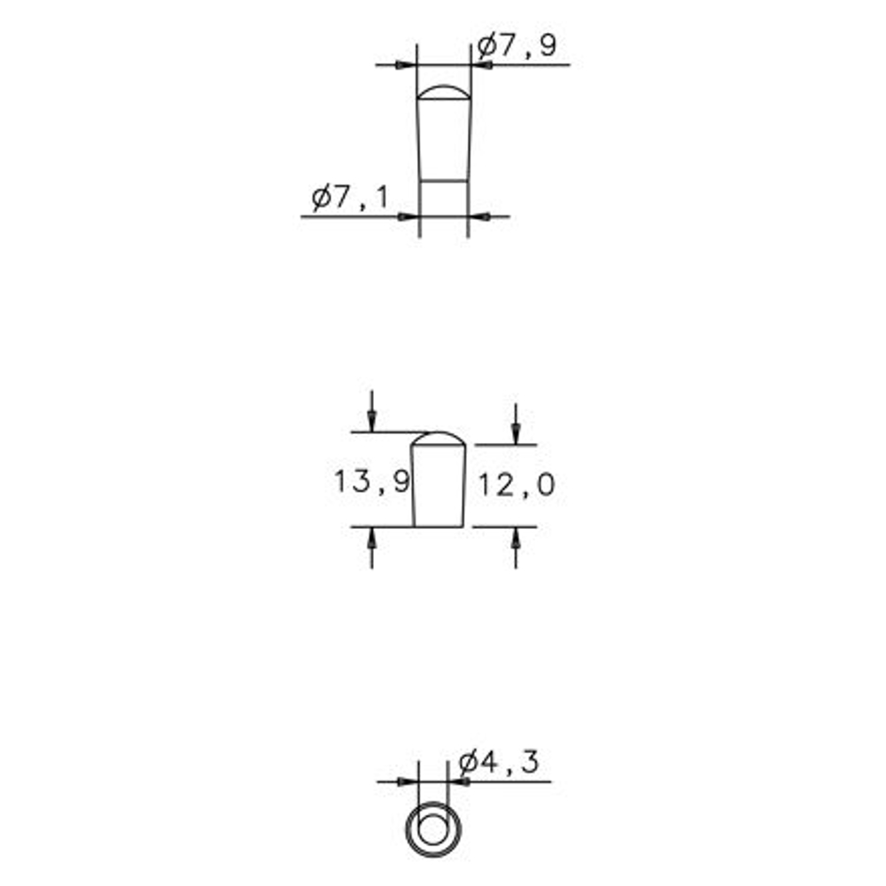 SCHALLER LP Parts Toggle Switch Knob CH トグルスイッチノブ 寸法画像