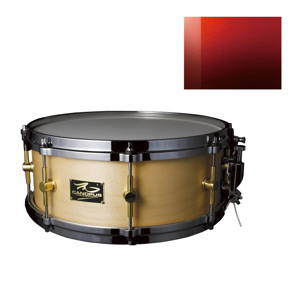 CANOPUS M-1480 The Maple Crimson Fade LQ マット ラッカーフィニッシュ スネアドラム